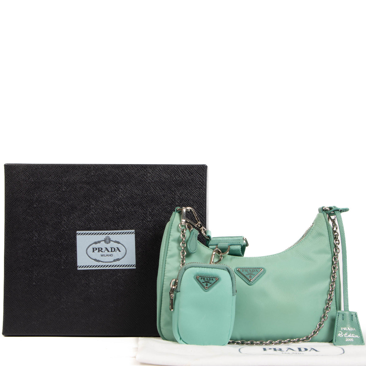 shop 100% authentic second hand Prada Re-edition 2005 Nylon Green Bag on Labellov.com