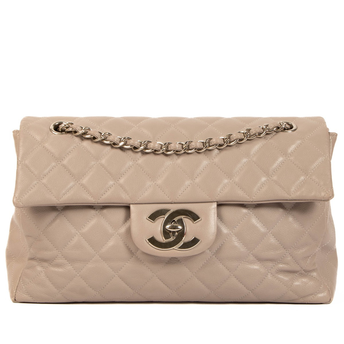 shop 100% authentic second hand Chanel Grey Calfskin Maxi Classic Bag on Labellov.com