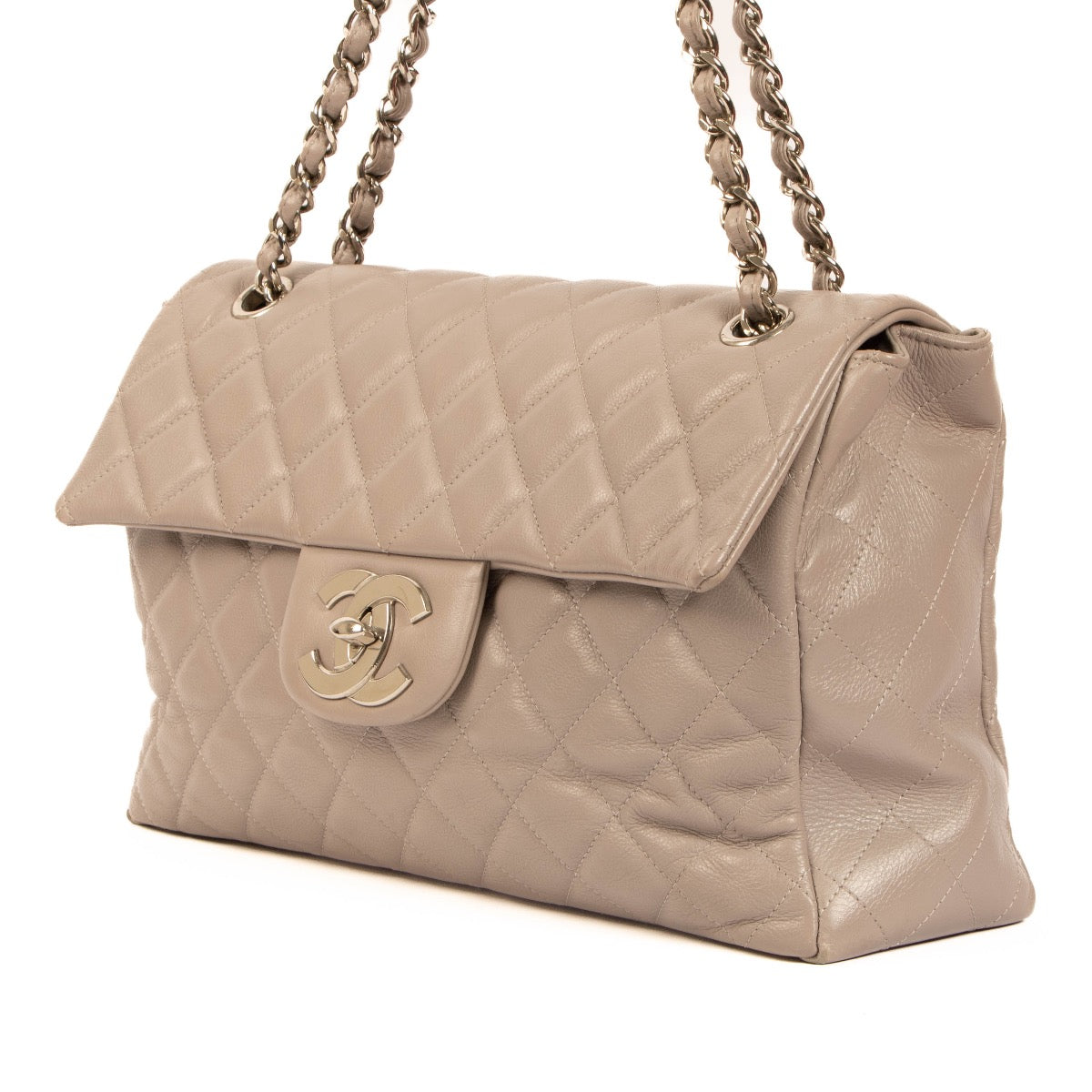 shop 100% authentic second hand Chanel Grey Calfskin Maxi Classic Bag on Labellov.com