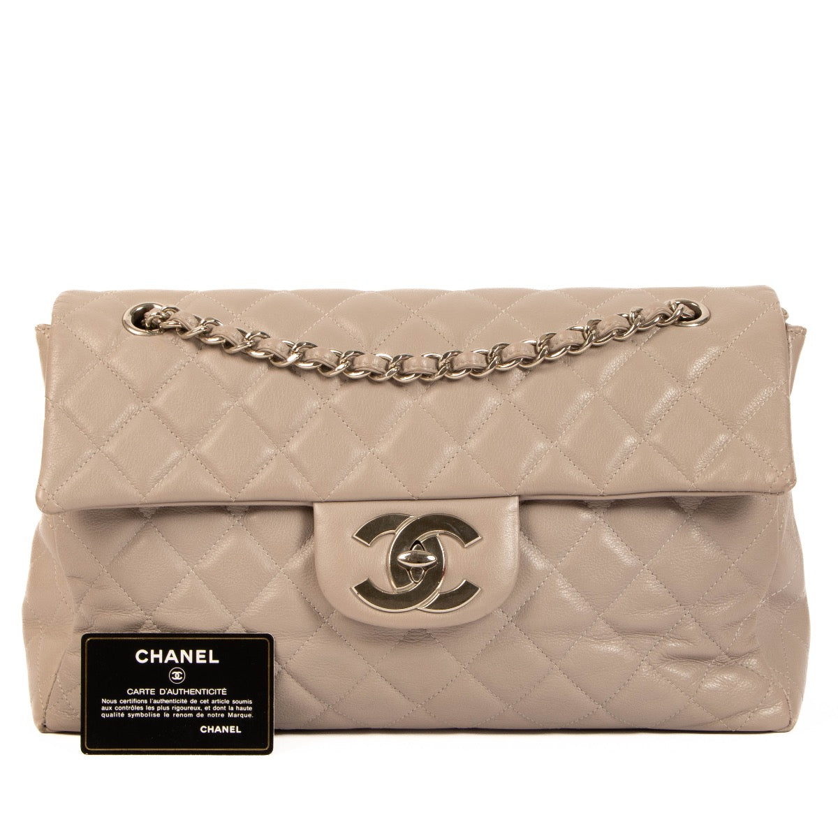 shop 100% authentic second hand Chanel Grey Calfskin Maxi Classic Bag on Labellov.com