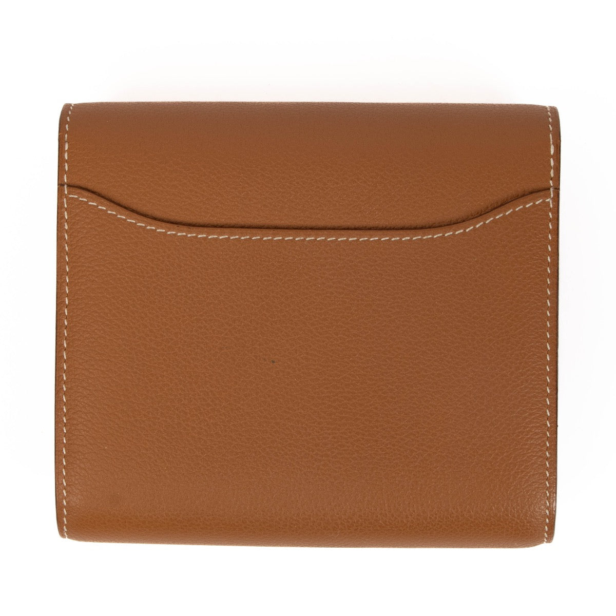 Shop safe online at Labellov in Antwerp, Brussels and Knokke this 100% authentic second hand Hermès Gold Evercolor Compact Constance Wallet