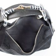 Shop 100% Authentic Second-Hand Gucci Black GG Canvas Zebra Horsebit Hobo Shoulder Bag on labellov.com