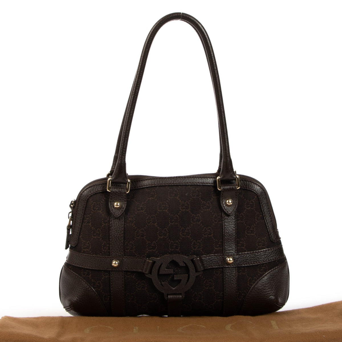 Gucci Brown GG Canvas Interlocking G Tote Bag