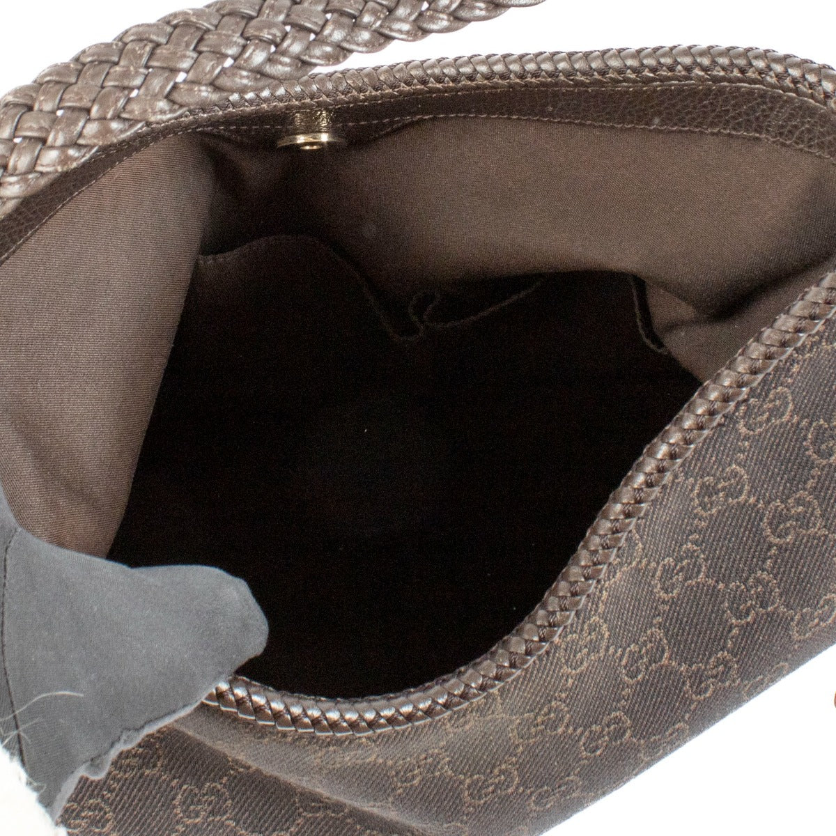 Shop 100% authentic Gucci Brown Nylon Monogram Hobo Bag at Labellov.com.