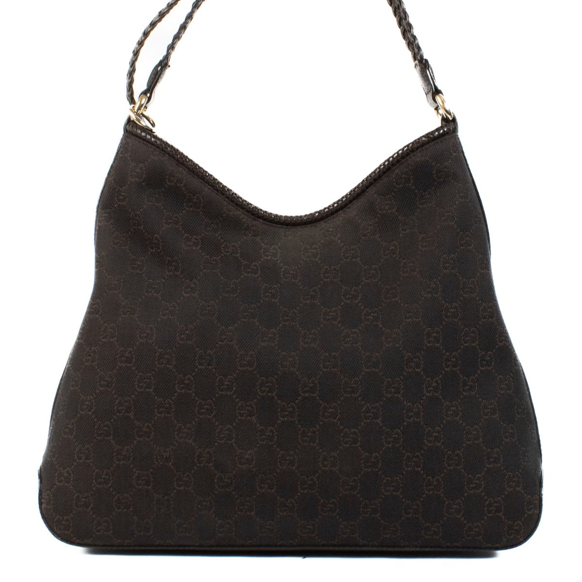 Shop 100% authentic Gucci Brown Nylon Monogram Hobo Bag at Labellov.com.