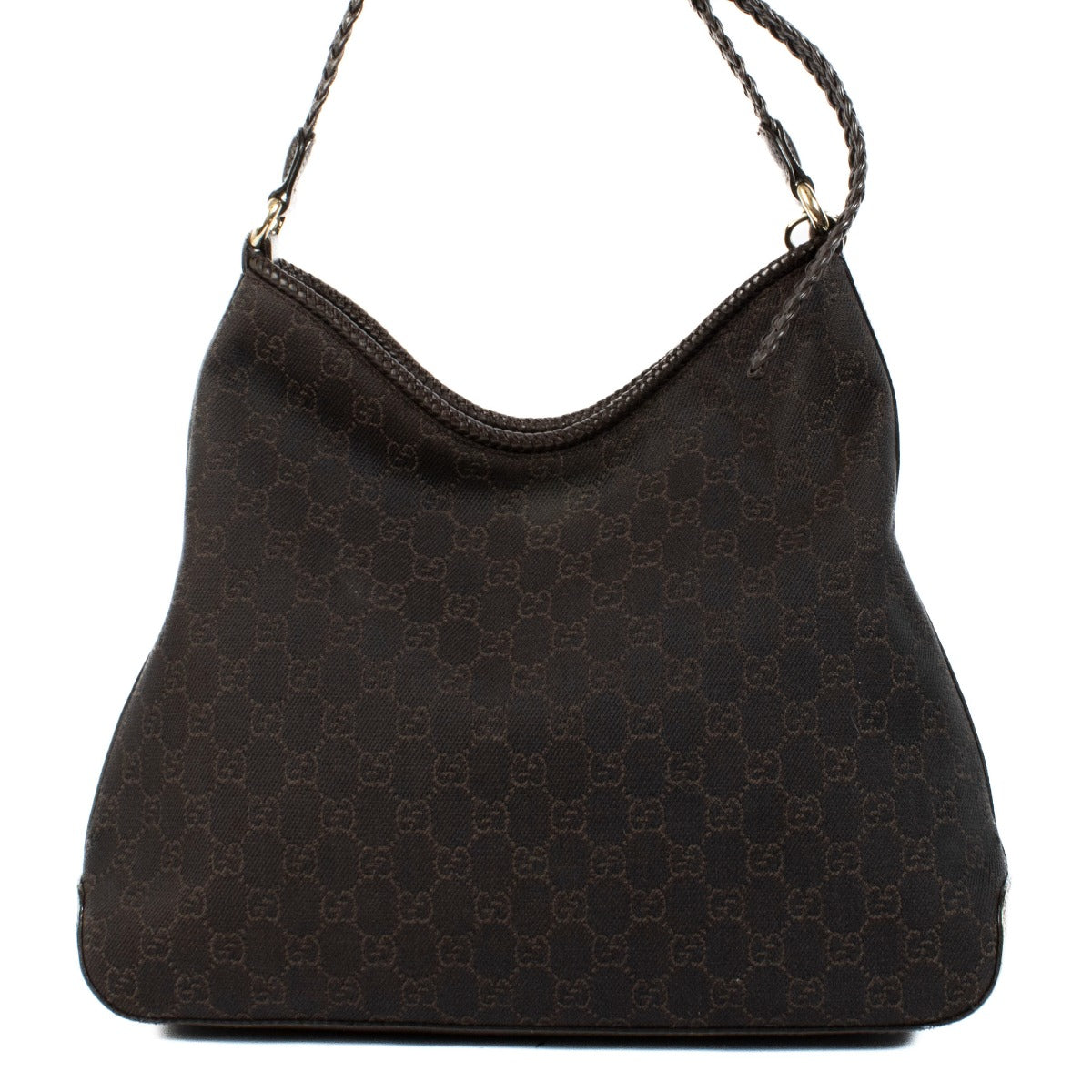 Shop 100% authentic Gucci Brown Nylon Monogram Hobo Bag at Labellov.com.
