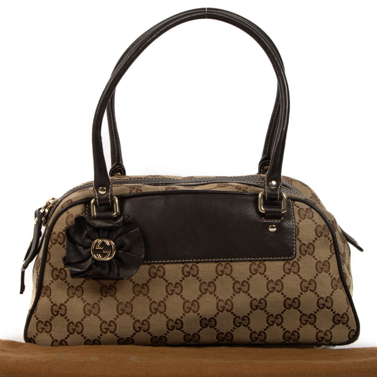 Gucci GG Canvas Trophy Boston Bag