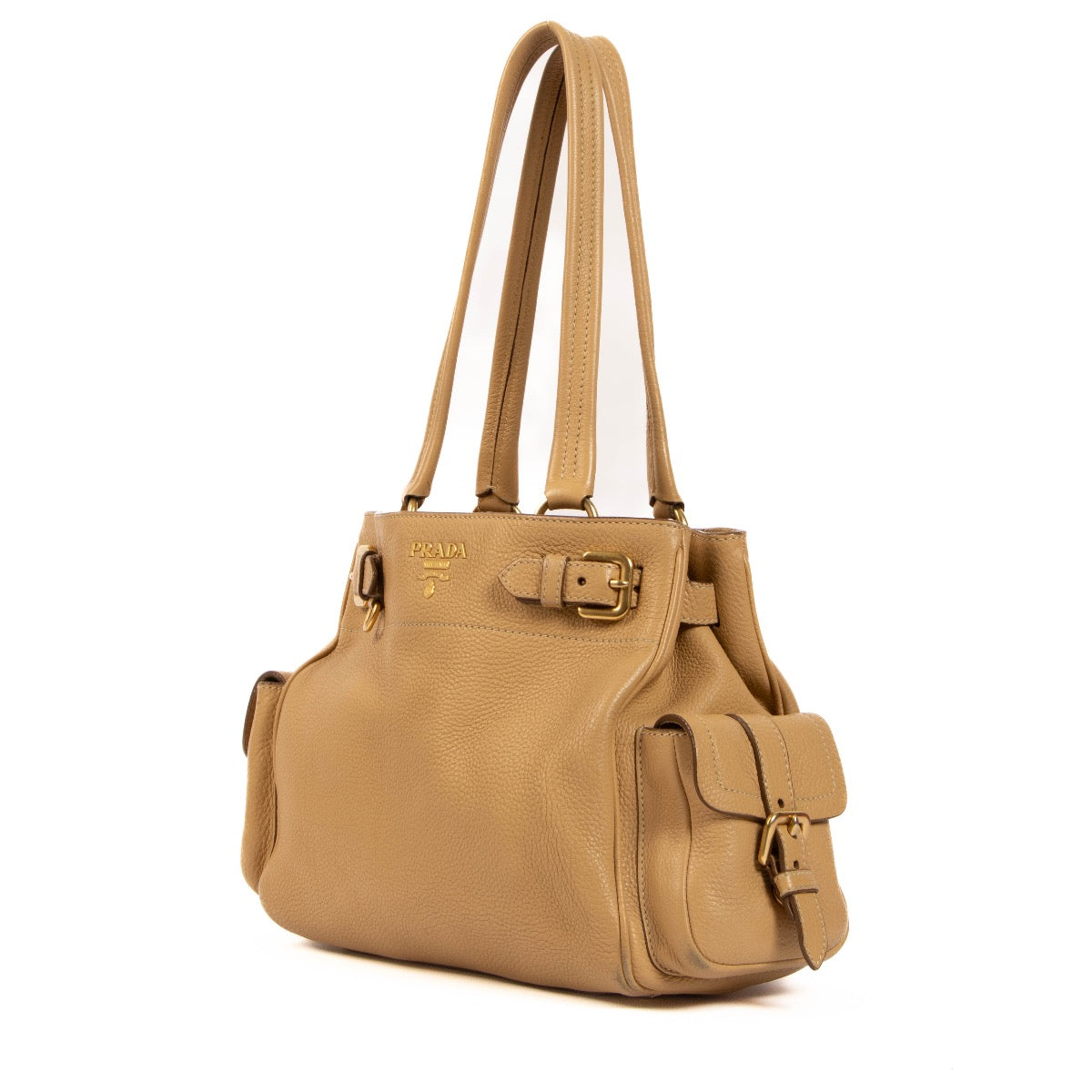 Shop 100% authentic second-hand Prada Sabbia Vitello Daino Shoulder Bag on Labellov.com