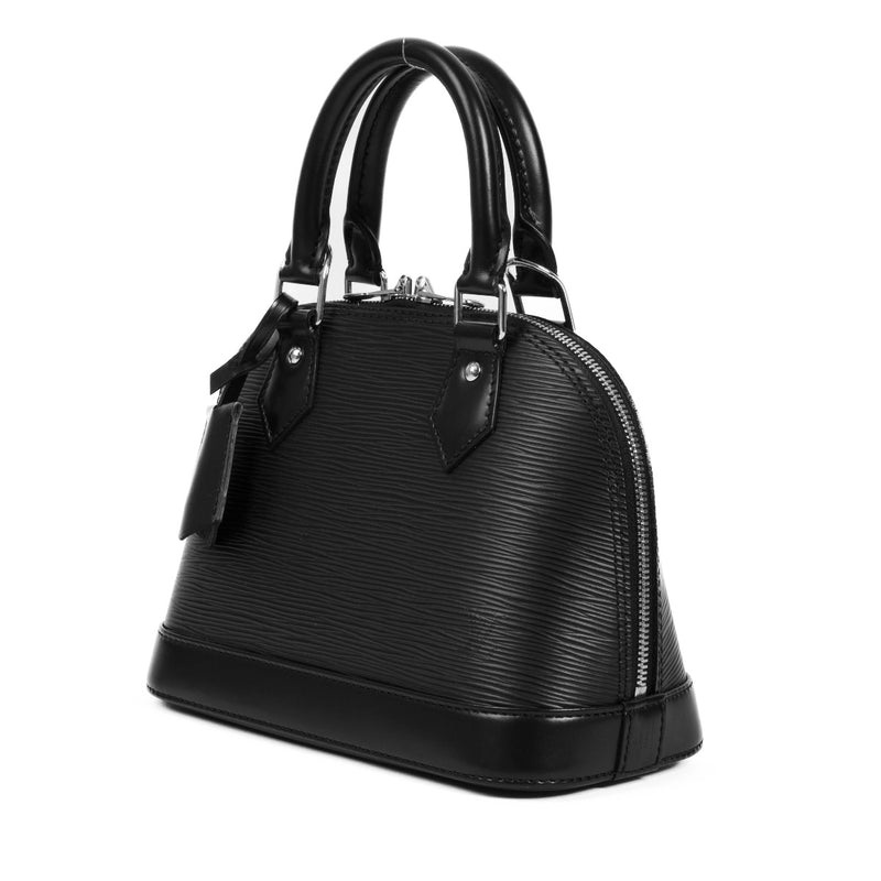 Shop safe online at Labellov in Antwerp, Brussels and Knokke this 100% authentic top handle Louis Vuitton Black Epi Leather Alma BB
