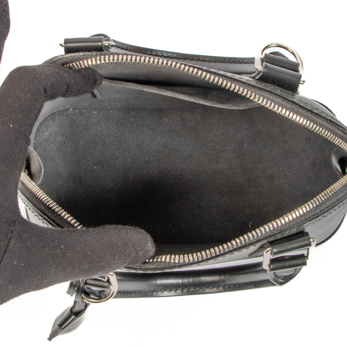 Louis Vuitton Zwart Epi Lederen Alma BB