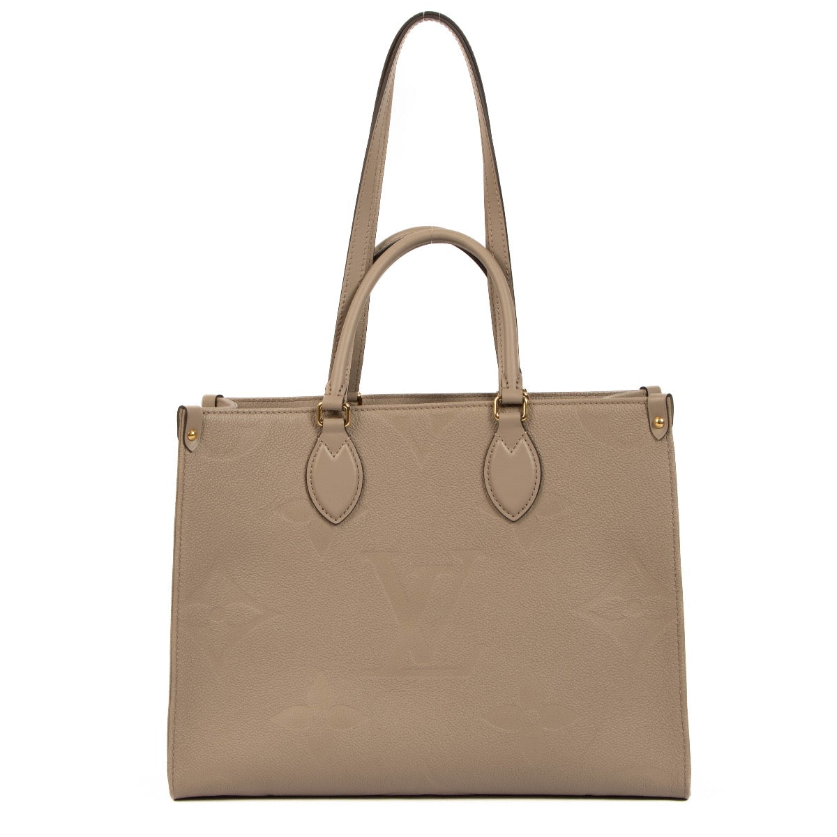 Shop safe online at Labellov in Antwerp, Brussels and Knokke this 100% authentic second hand Louis Vuitton Dune Monogram Empreinte Onthego MM Tote Bag