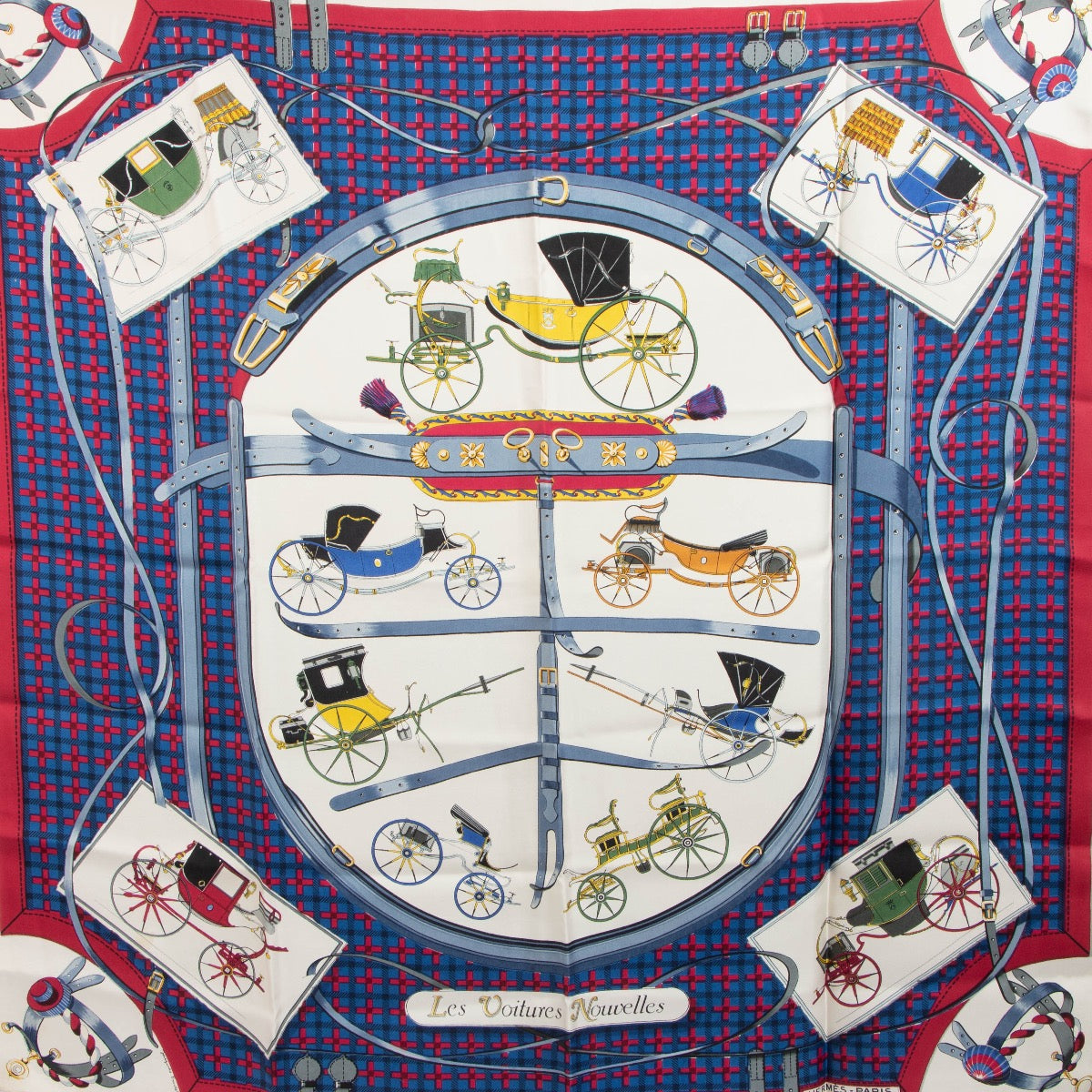 Hermès Multicolor Le Voitures Nouvelles Scarf