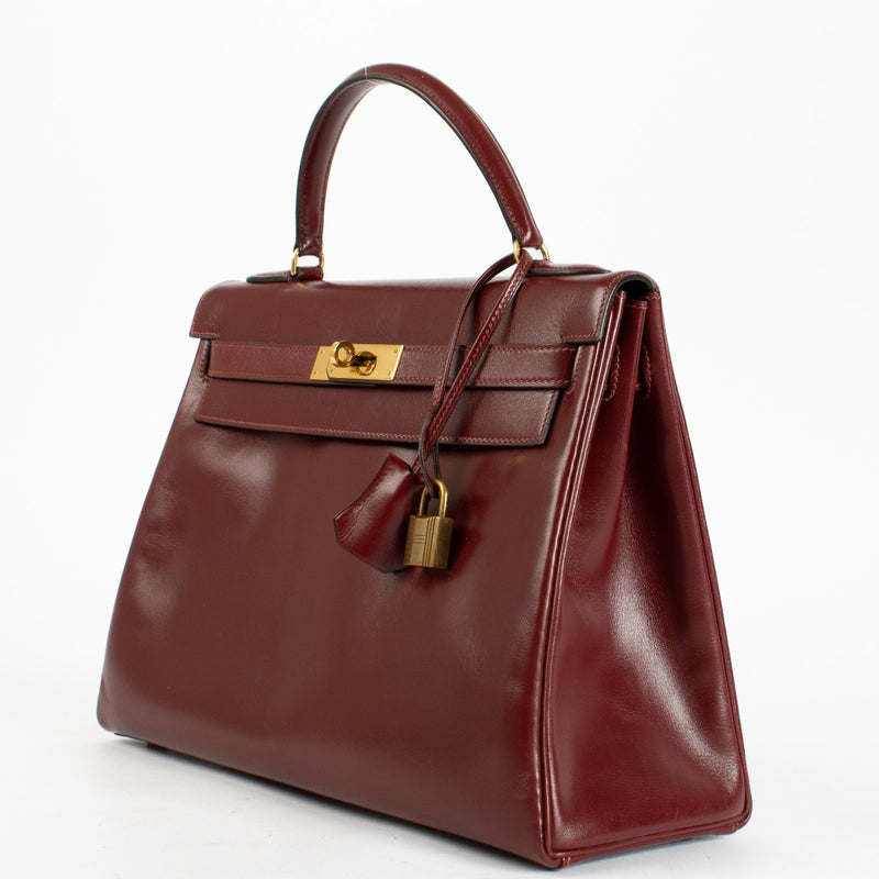 Hermès Vintage Kelly 32 Rouge H Box GHW