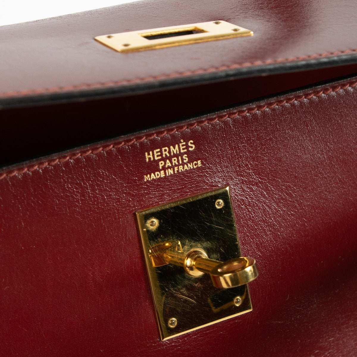 Hermès Vintage Kelly 32 Rouge H Box GHW