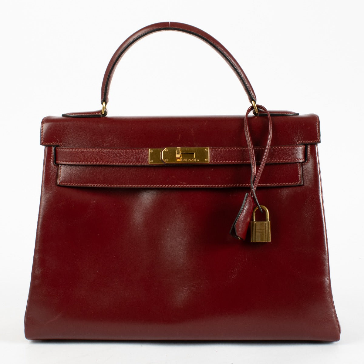 Hermès Vintage Kelly 32 Rouge H Box GHW