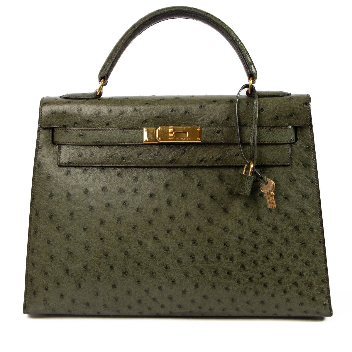 Hermès 1995 Kelly 32 Vert Olive Ostrich