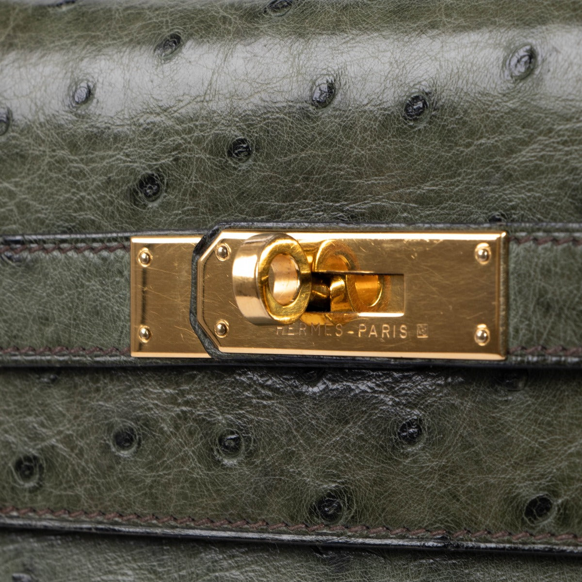 Hermès 1995 Kelly 32 Vert Olive Ostrich