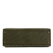 Authentic second hand vintage 1995 Hermès Kelly 32 Vert Olive Ostrich on www.labellov.com