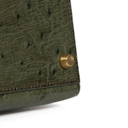 Authentic second hand vintage 1995 Hermès Kelly 32 Vert Olive Ostrich on www.labellov.com