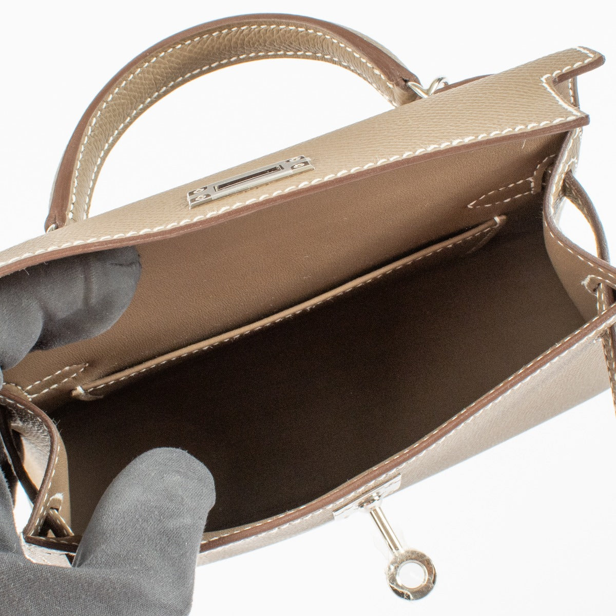 Hermès Kelly Mini II Etoupe Epsom PHW