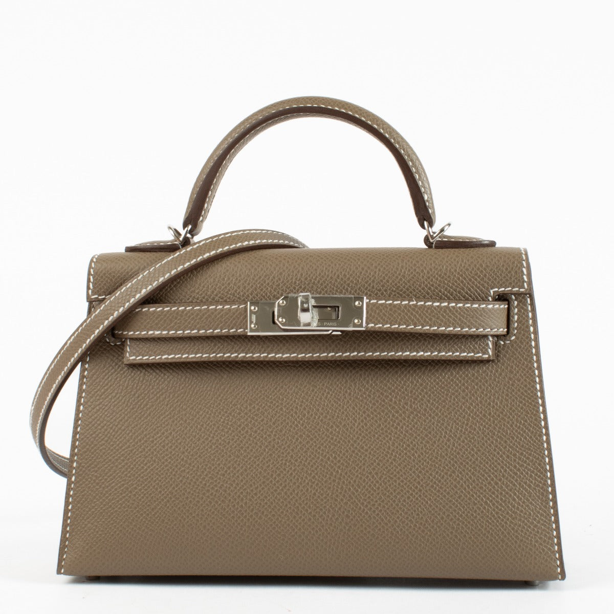 Hermès Kelly Mini II Etoupe Epsom PHW