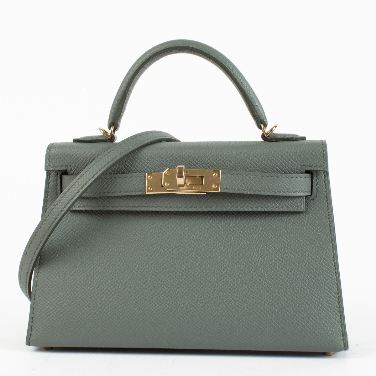 Hermès Kelly Mini II Vert Amande Epsom PBHW