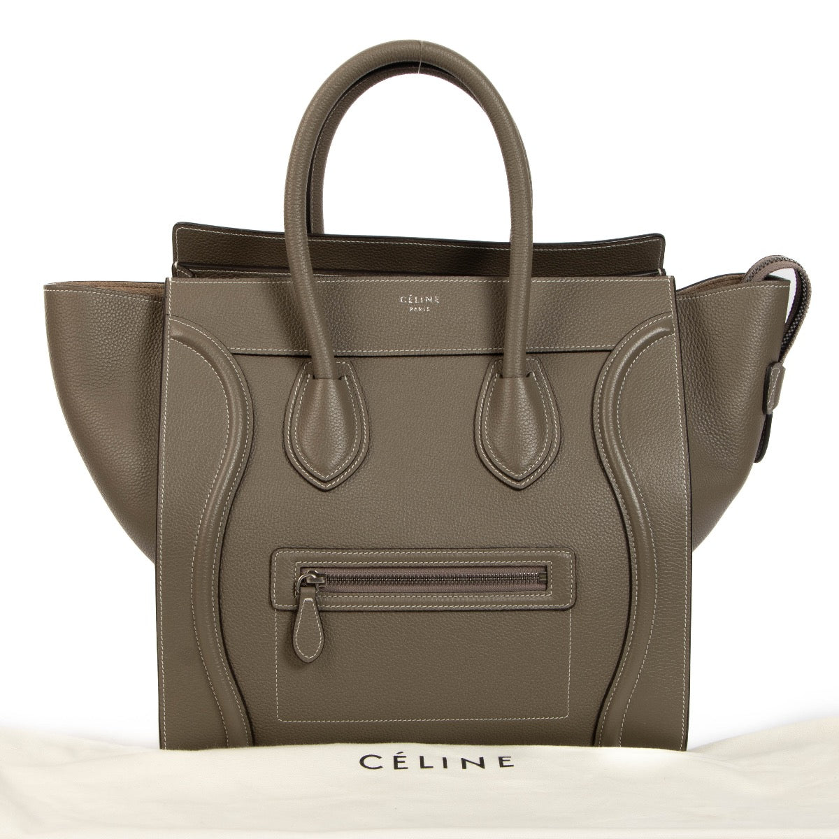 shop 100% authentic second hand Celine Grey Drummed Leather Mini Luggage Bag on Labellov.com