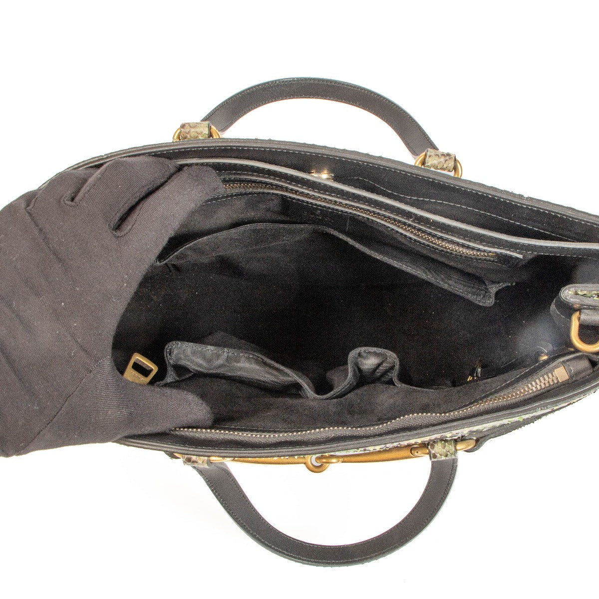 Gucci Bruine Python Horsebit Boodschappentas