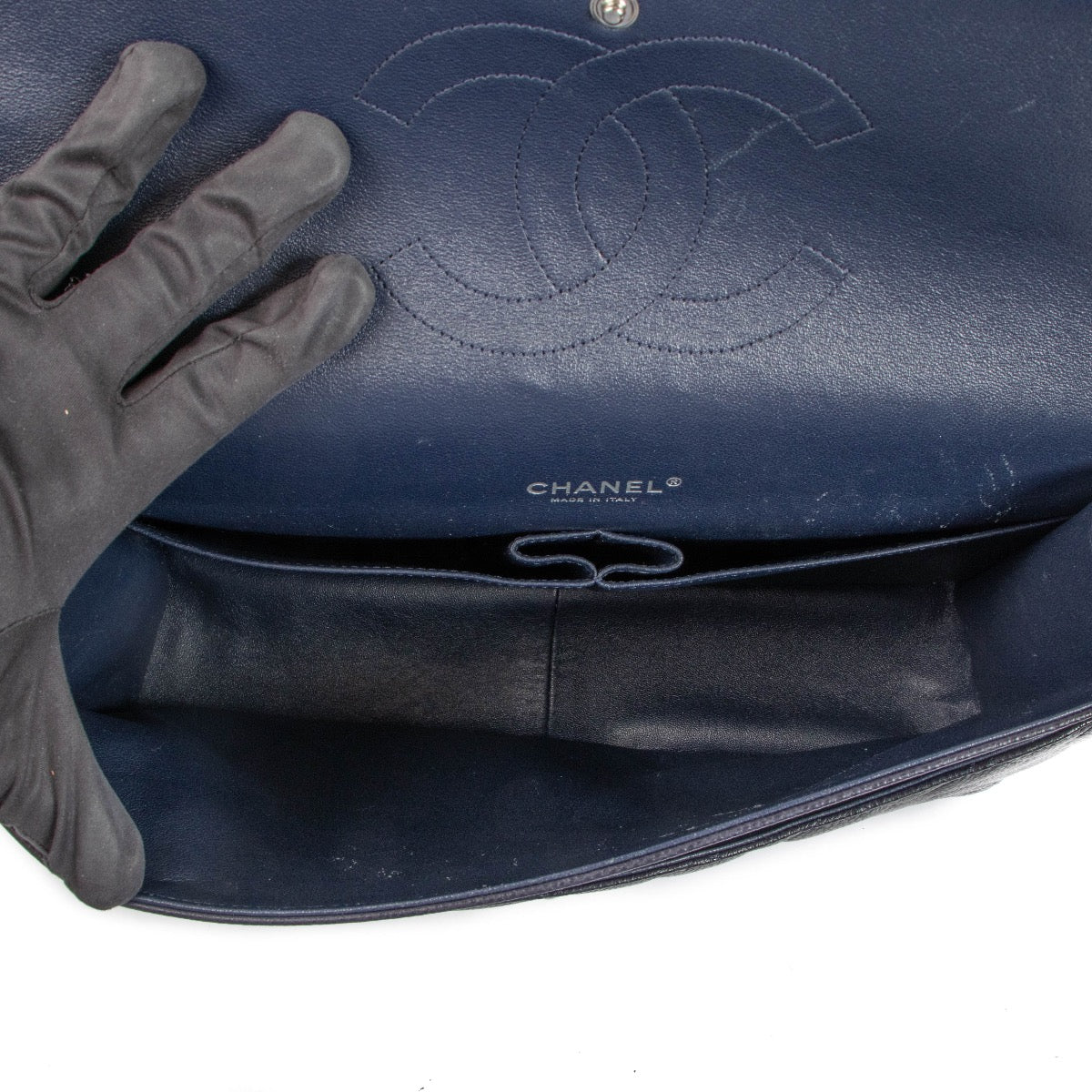 Shop 100% authentic second-hand Chanel Blue Classic Flap Bag on Labellov.com