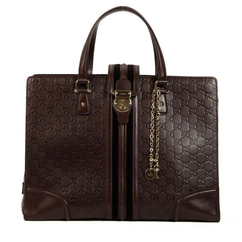 Gucci Brown Guccissima Treasure Large Tote Bag
