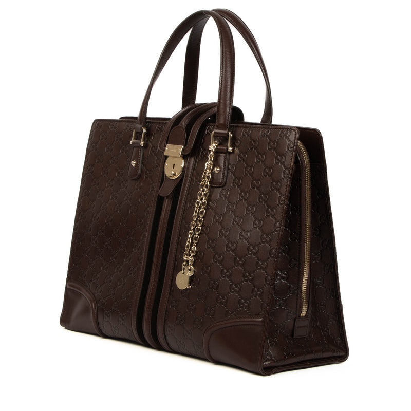 Gucci Brown Guccissima Treasure Large Tote Bag