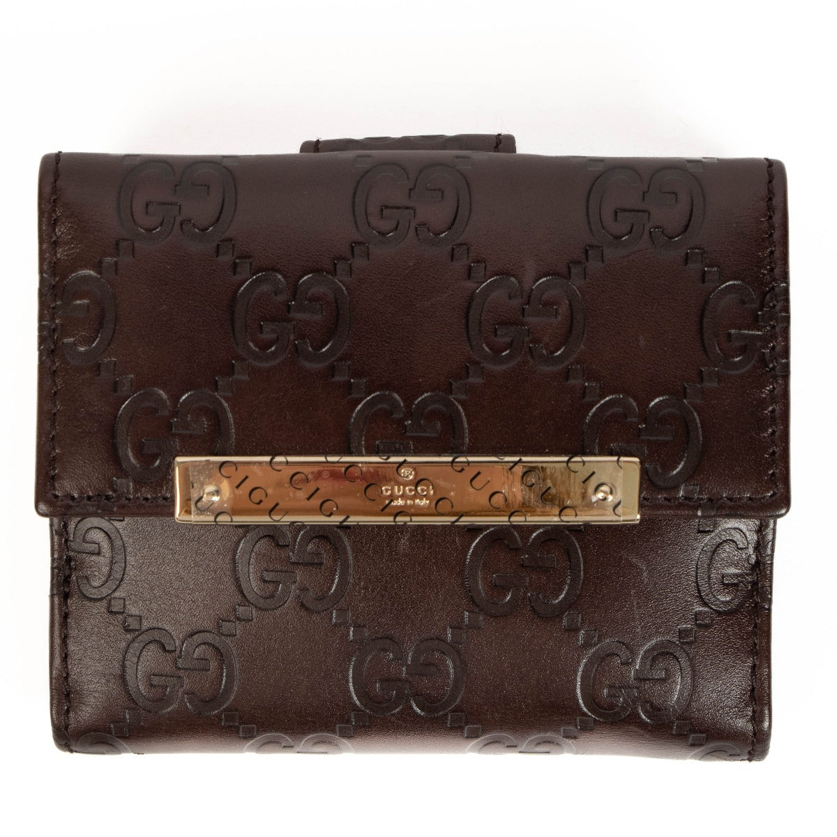 Gucci Brown Guccissima Compact Wallet