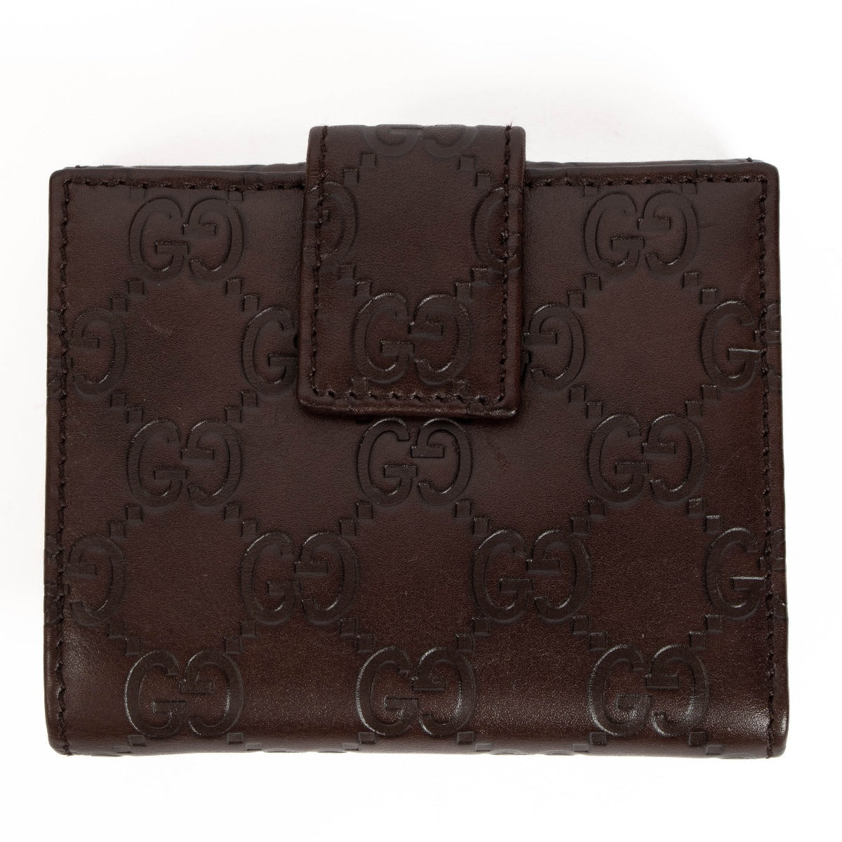 Portefeuille compact Guccissima marron Gucci