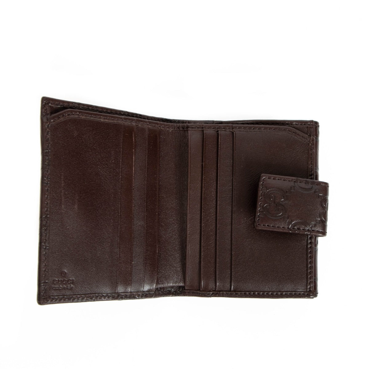 Portefeuille compact Guccissima marron Gucci