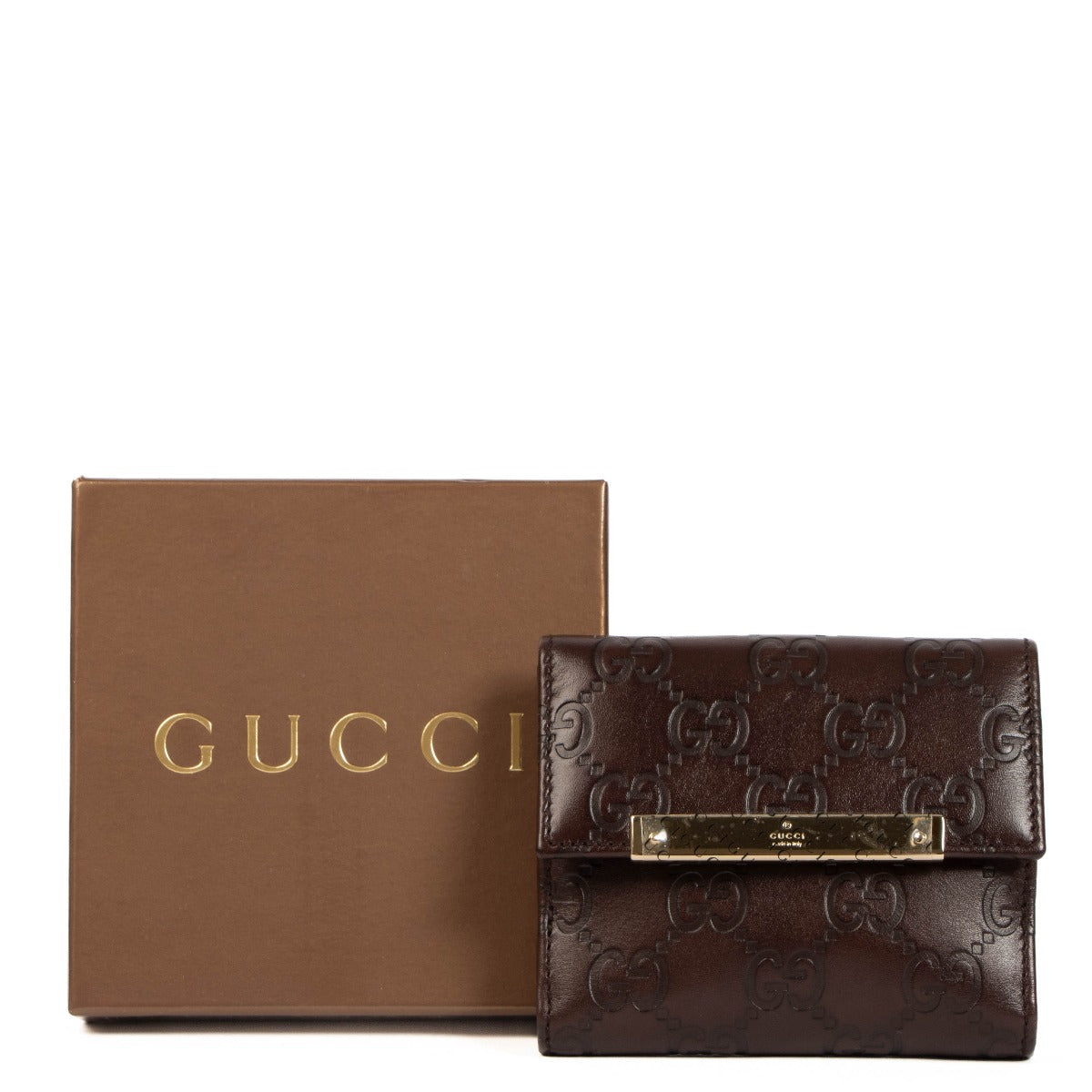 Gucci Brown Guccissima Compact Wallet