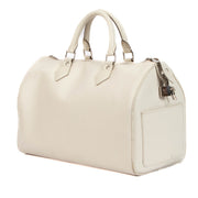 Louis Vuitton White Epi Leather Speedy 35, Louis Vuitton Speedy 35, Louis Vuitton Speedy, Louis Vuitton Epi, Epi speedy, Speedy 35, Speedy handbag, Louis Vuitton, Louis Vuitton Paris, Labellov, Preloved, Vintage