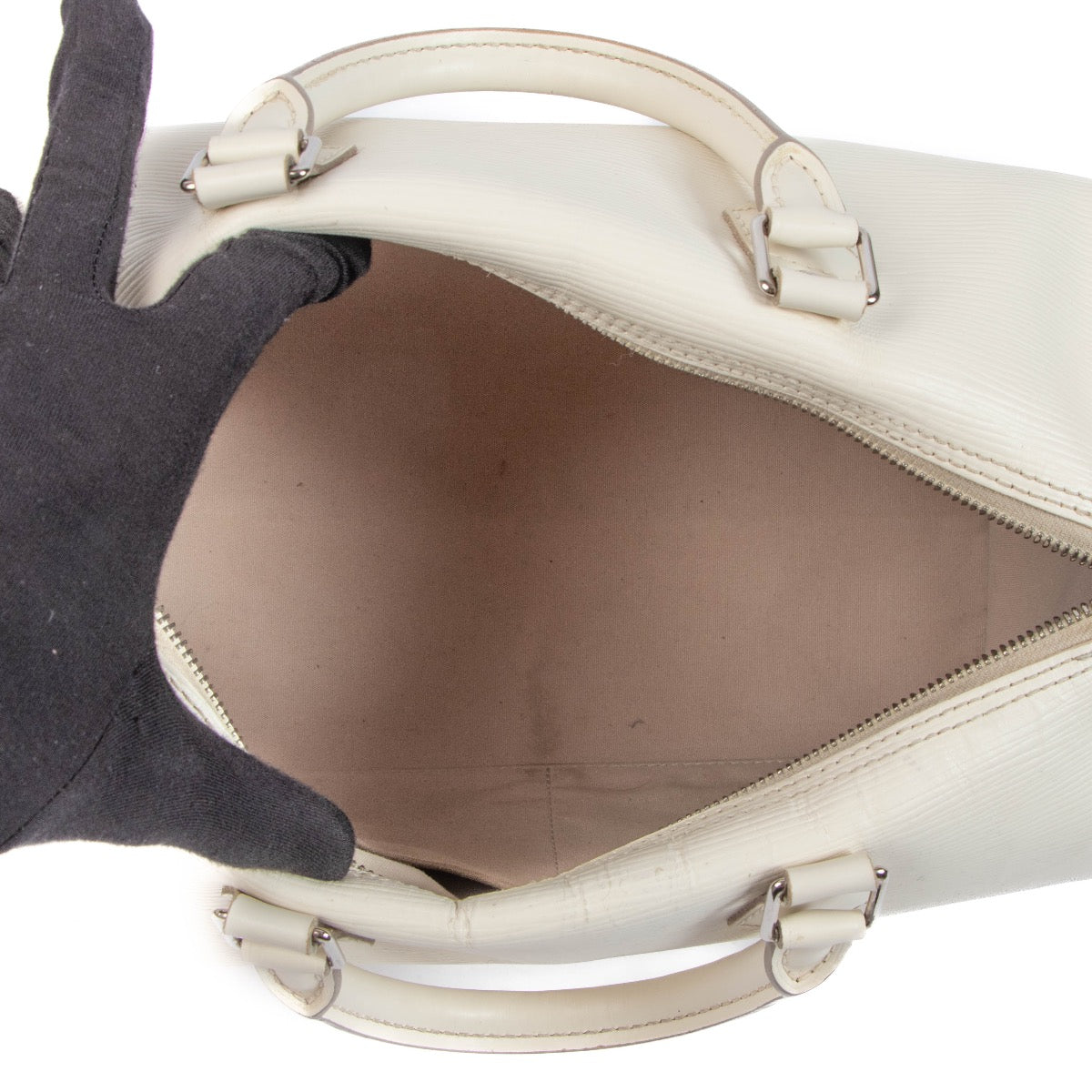 Louis Vuitton White Epi Leather Speedy 35
