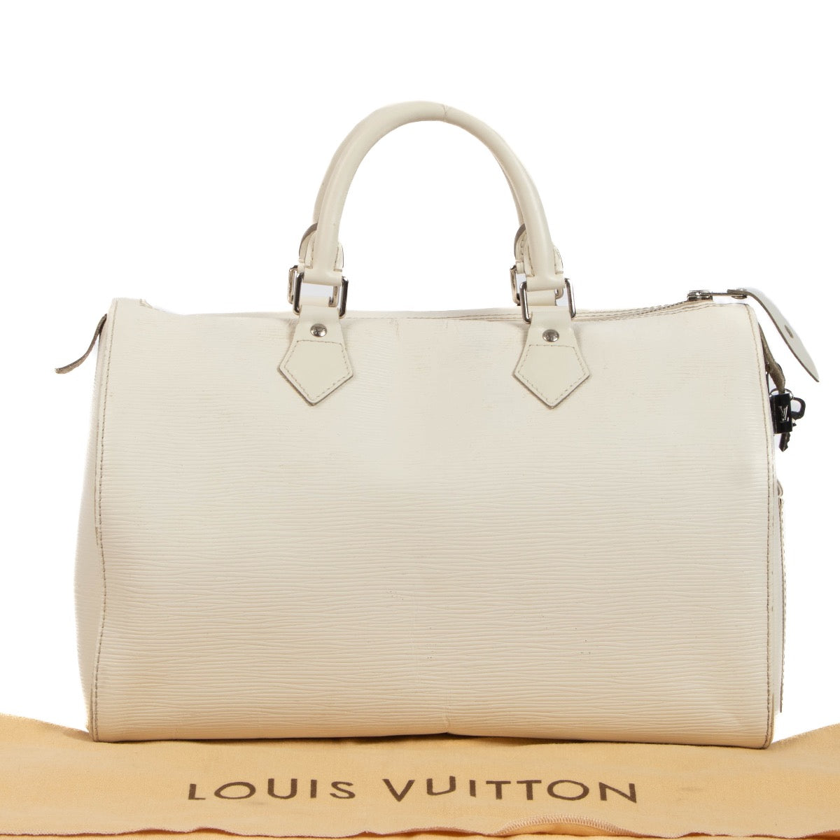 Louis Vuitton White Epi Leather Speedy 35