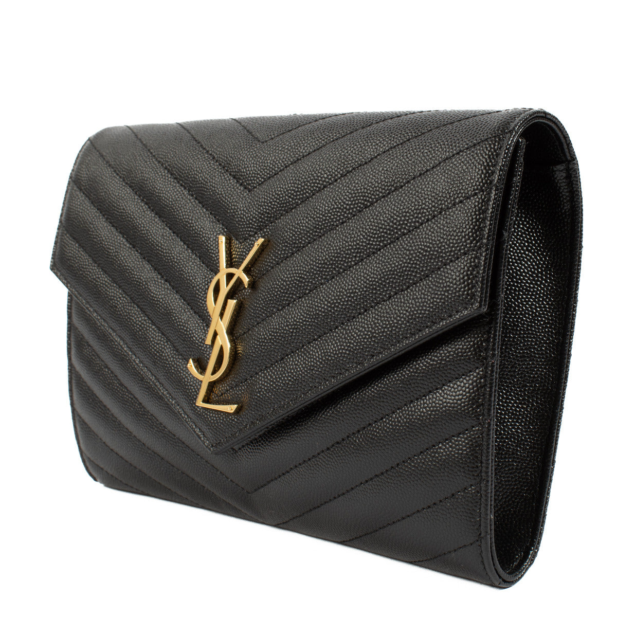 Saint Laurent Zwarte Cassandre Clutch van Generfd Leer
