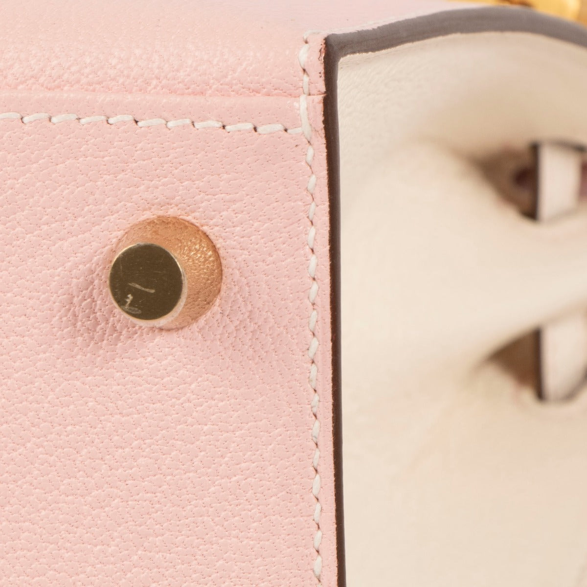 Hermès HSS Kelly 25 Rose Sakura/Nata Chèvre Mysore BGHW