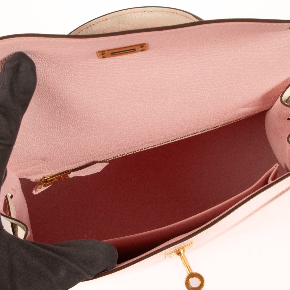 Hermès HSS Kelly 25 Rose Sakura/Nata Chèvre Mysore BGHW