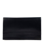 Delvaux 1970s Marine Blue Box Calf Clutch