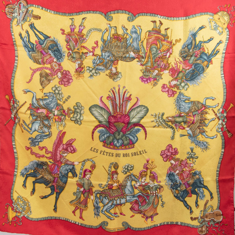 shop 100% authentic second hand Hermès Les Fêtes Du Roi Soleil Silk Scarf on Labellov.com