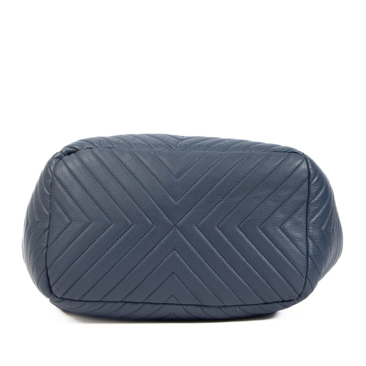 shop 100% authentic second hand Chanel Blue Chevron Deerskin Urban Spirit Chain Bucket Bag on Labellov.com