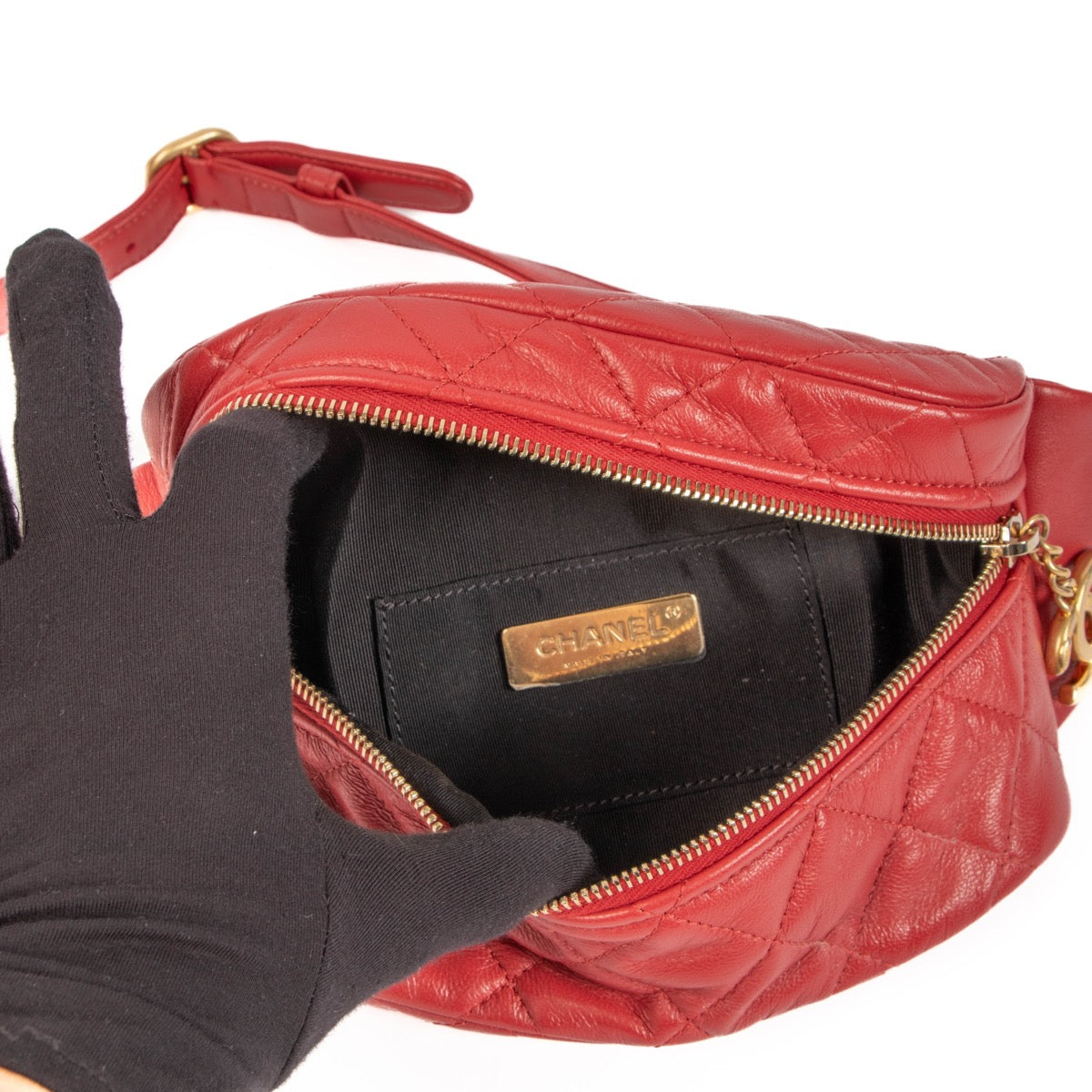 shop 100% authentic second hand Chanel Red Belt Bag on Labellov.com