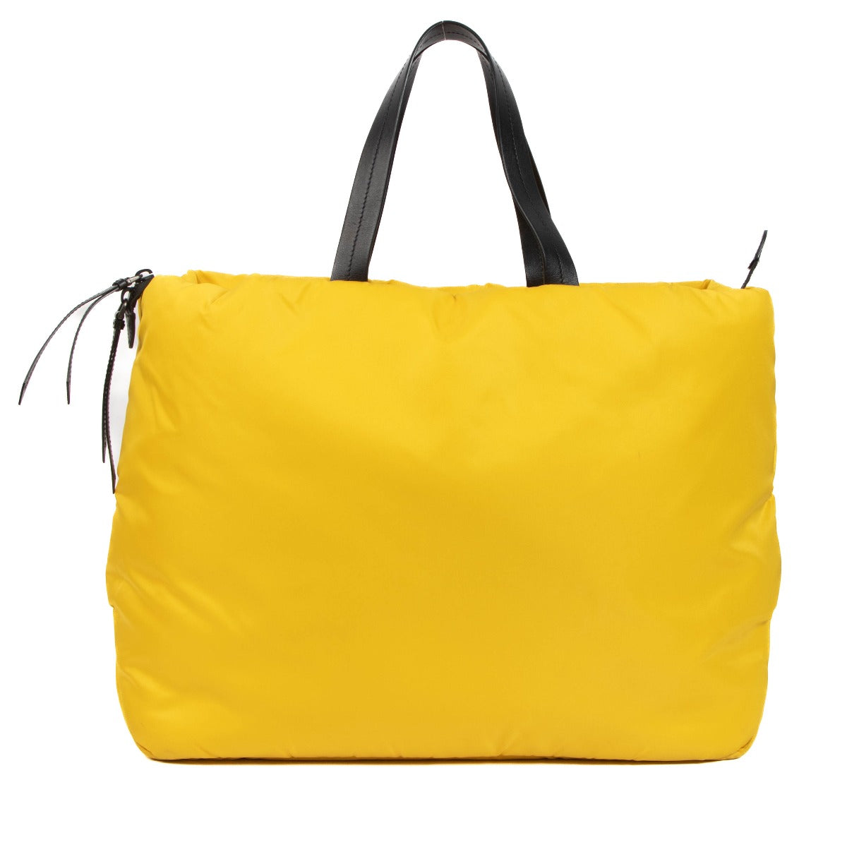 Prada Yellow Padded Nylon Medium Tote Bag