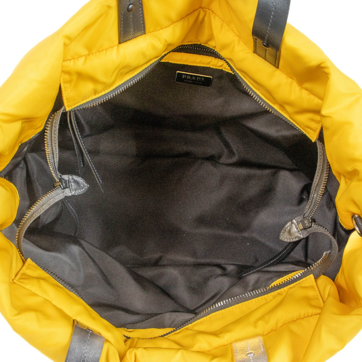 Prada Yellow Padded Nylon Medium Tote Bag