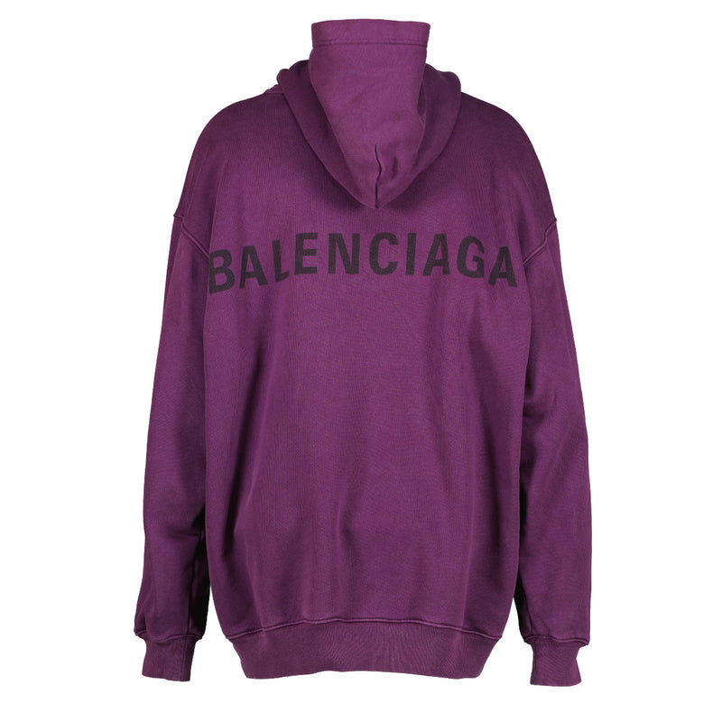 Balenciaga Purple Back Logo Oversized Hoodie for the best price at Labellov secondhand luxury in Antwerp. We buy and sell your preloved and brand ne ddesigner bags.