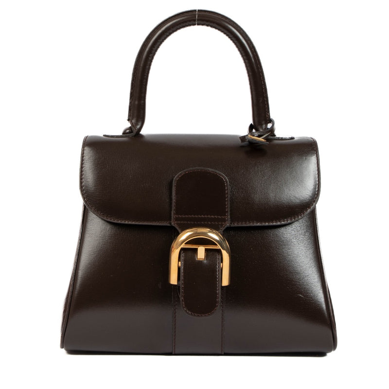 Delvaux 1970s Brown Box Calf Brillant PM