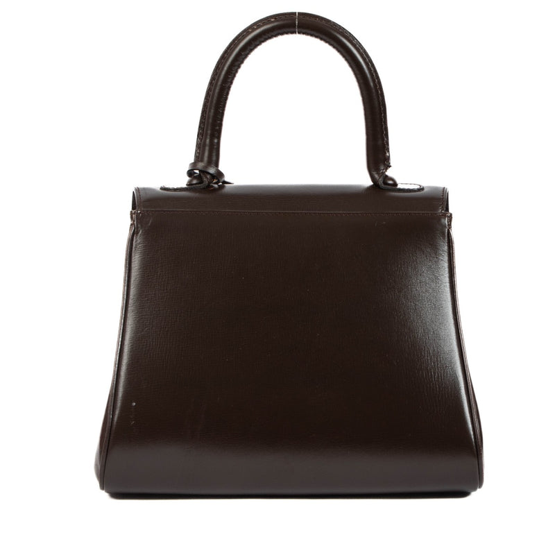 Delvaux 1970s Brown Box Calf Brillant PM